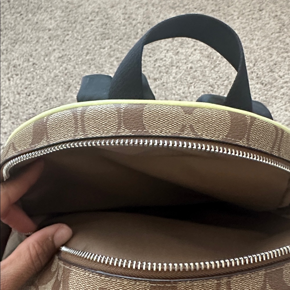 Coach Signature Brown and Yellow Backpack with Wallet - Picture 5 of 5